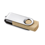 USB de madera clara u oscura con clip giratorio Woodmate color madera clara