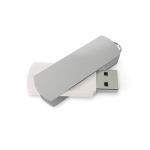 USB giratorio de aluminio de acabado rectangular de colores Metalflash color blanco
