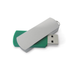 USB giratorio de aluminio de acabado rectangular de colores Metalflash color verde