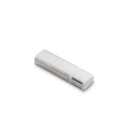 USB para publicidad de plástico con efecto metalizado Lineal Flash color blanco