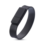 Pulseras USB personalizadas para publicidad de silicona USB Clásica color negro