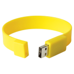 Pulseras USB personalizadas para publicidad de silicona USB Clásica color amarillo
