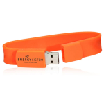 Pulseras USB personalizadas para publicidad de silicona USB Clásica color naranja