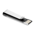 Memorias USB personalizada plana con clip de metal Metalclip color negro