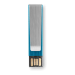 Memorias USB personalizada plana con clip de metal Metalclip color azul