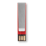 Memorias USB personalizada plana con clip de metal Metalclip color rojo