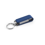 Llaveros USB personalizados de metal con protector de cuero Magring color azul