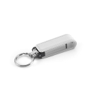 Llaveros USB personalizados de metal con protector de cuero Magring color blanco