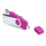Memorias USB corporativas alargadas conexión móvil Techmate Otg color fucsia