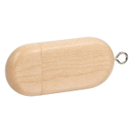 USB de madera en formato 3.0 con forma compacta ovalada Ovalo 3.0 color madera clara