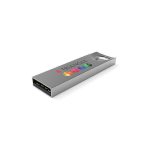 Pendrive de metal moderno con agarre triangular Compacto Triangle color plateado mate