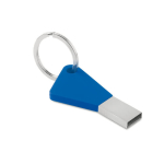 Llave USB de silicona de colores y metal con llavero USB Trend color azul