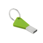 Llave USB de silicona de colores y metal con llavero USB Trend color verde lima
