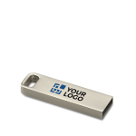 USB con logo grabado compacto de metal barato Compacto Slim color plateado