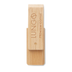 USB giratorio de madera de bambú en tonos oscuros y claros Ecotwist color madera oscura