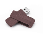 USB giratorio de madera de bambú en tonos oscuros y claros Ecotwist color caoba