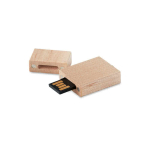 Pequeño USB personalizado de madera con anilla USB Madera Plano Mini color madera clara