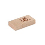 Pequeño USB personalizado de madera con anilla USB Madera Plano Mini color madera clara