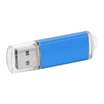 USB personalizado barato con tapón transparente USB Metalcolor color azul