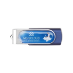 Pen personalizado con gota de resina y clip giratorio Techmate Relief color azul