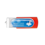 Pen personalizado con gota de resina y clip giratorio Techmate Relief color rojo