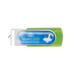 Pen personalizado con gota de resina y clip giratorio Techmate Relief color verde lima