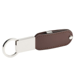 USB llavero personalizado de piel con sistema giratorio Leather color marrón