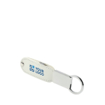 USB llavero personalizado de piel con sistema giratorio Leather color blanco