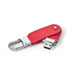Llavero USB de piel con mosquetón de gancho USB Leather Hook color rojo