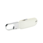 Llavero USB de piel con mosquetón de gancho USB Leather Hook color blanco