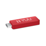 Pendrive publicitario con luz para iluminar el logo Soft Square color rojo