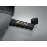 USB de diseño alargado con el logo grabado iluminado Luz Soft Elipse color negro