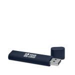 USB de diseño alargado con el logo grabado iluminado Luz Soft Elipse color azul