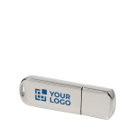 Minimalista y atractivo USB de metal brillante con logo USB Glossy color plateado