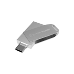 USB publicitarios con conexiones 3.0 y tipo C USB Dual Twist 3.0 color plateado