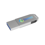 USB publicitarios con conexiones 3.0 y tipo C USB Dual Twist 3.0 color plateado