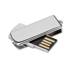 USB de metal compacto con conexión UDP con clip giratorio Metalpivot color plateado