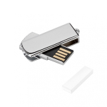 USB de metal compacto con conexión UDP con clip giratorio Metalpivot color plateado