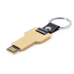 Memoria USB personalizada ecológica con forma de llave y llavero Key color natural