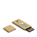 Memoria USB rectangular de cartón reciclado con tapón USB Slimboard color natural