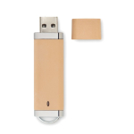 Memoria USB con carcasa de paja y PP con logo a todo color Ecostyle color beige