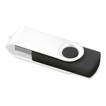 Pendrive giratorio con clip blanco y base de goma de colores Whiteclip color negro