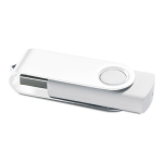 Pendrive giratorio con clip blanco y base de goma de colores Whiteclip color blanco