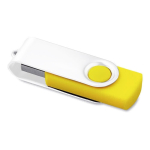 Pendrive giratorio con clip blanco y base de goma de colores Whiteclip color amarillo