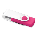 Pendrive giratorio con clip blanco y base de goma de colores Whiteclip color fucsia