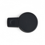 USB corporativo con original diseño circular y acabado de goma color negro