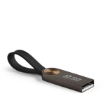 Memoria USB personalizada metálica con cinta de silicona Ironflash color titanio