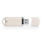 Memoria USB con carcassa de paja de trigo y tapón de cierre color natural