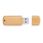 Memoria USB hecha de caña de trigo con logo a todo color color natural