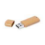 Memoria USB hecha de caña de trigo con logo a todo color color natural